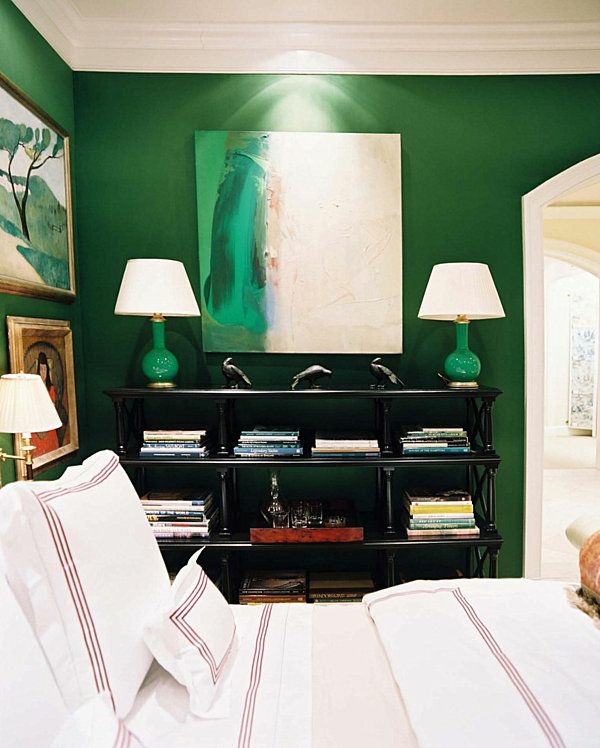 muur verf lampvoet groene kleur ideeën wand ontwerp tafellampen