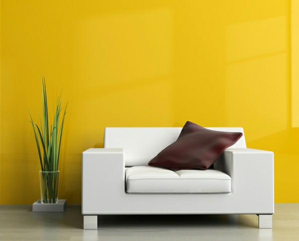 墙壁涂料想法客厅黄色晴朗的墙壁抚摸着