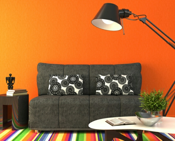 ταπετσαρίες ιδέες ζωγραφική τοίχο πορτοκαλί σήματα βαφή τοίχους χαϊδεύοντας