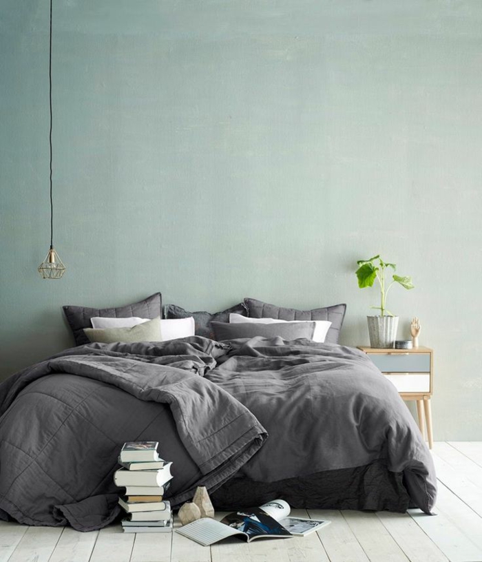 mur couleurs chambre à coucher 2016 tendance couleurs pastel couleur bleu sarcelle