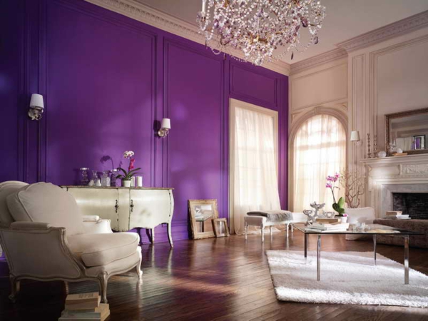 wandkleuren woonkamer purpur violet trendkleur 2014 antieke meubelen