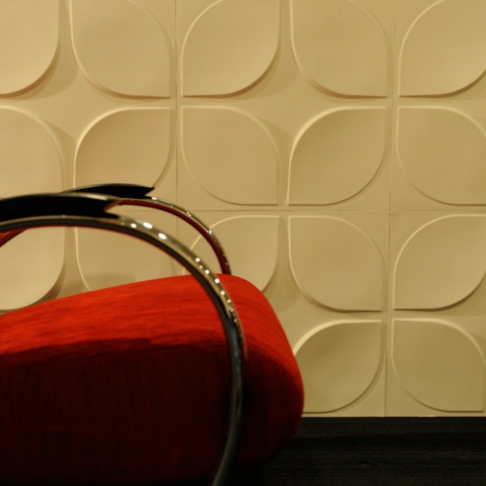 paneles de ideas de diseño de pared sillón rojo