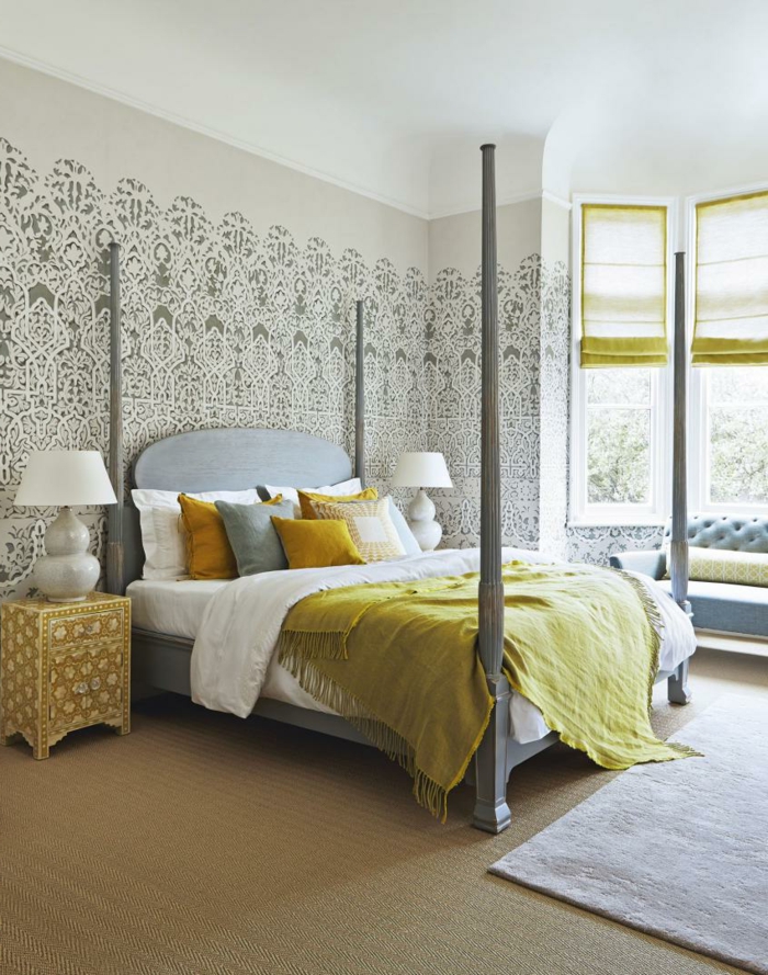 wall design nápady ložnice fantastické tapety
