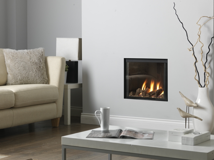 wall-mounted fireplace design living room sofa set up