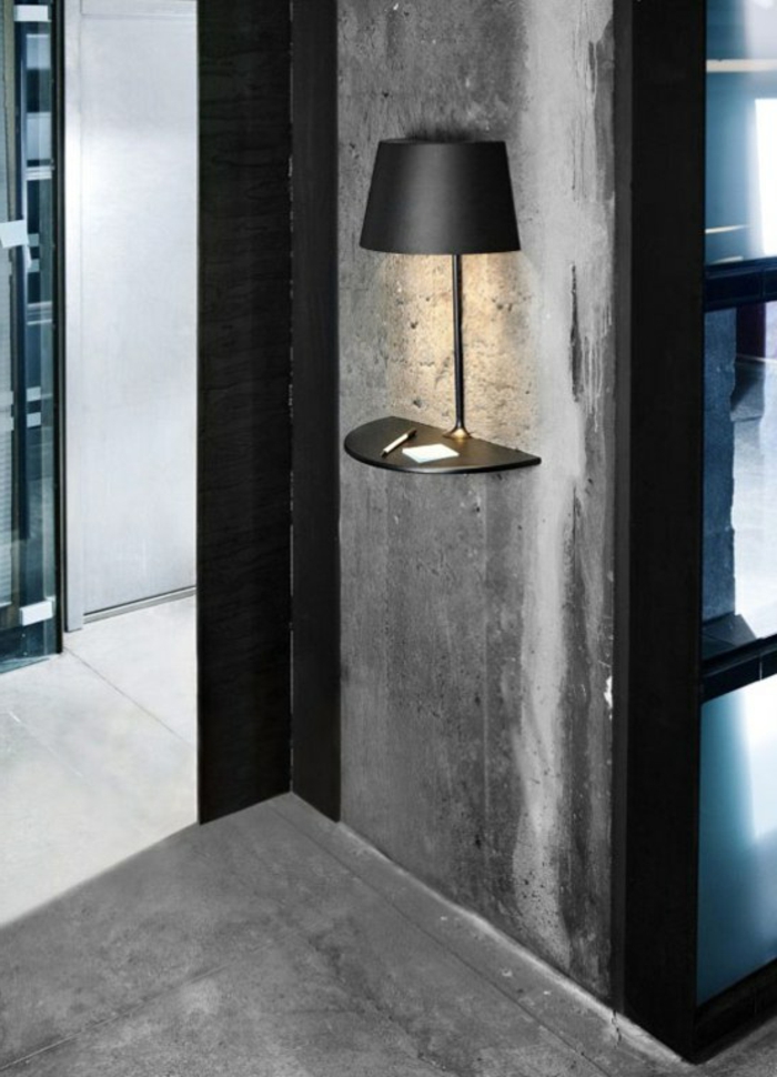מנורת קיר עיצוב שחור שולחן מנורת קיר המדף