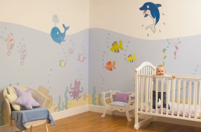 pintura de pared vivero nursery deco sea