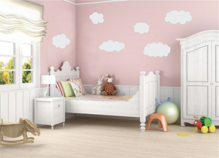 la pintura de la muchacha del cuarto de niños se nubla la pintura rosada de la pared