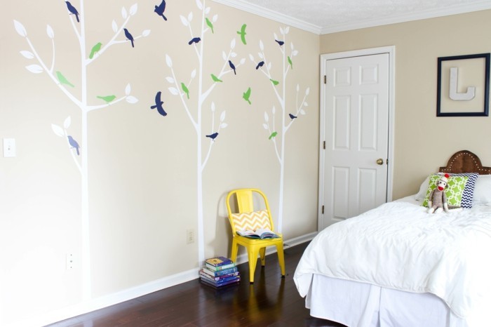 pintura de la pared niños habitación decoración de la pared ideas árboles