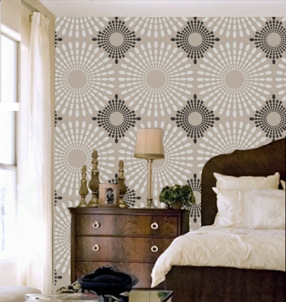wall pattern design interior circular floral accents