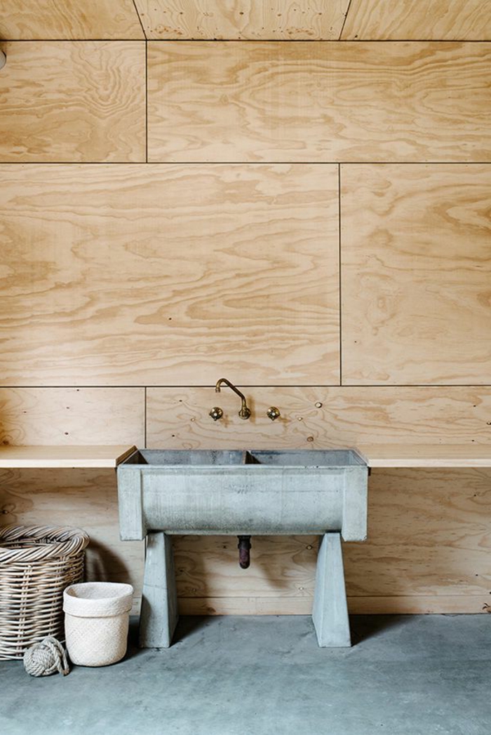 стенни панели дървена баня мивка кош за съхранение