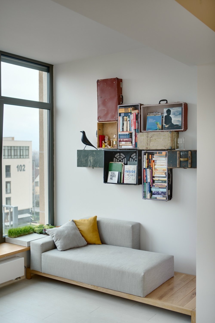 sienos lentynos kurkite savo DIY baldai, kūrybines idėjas