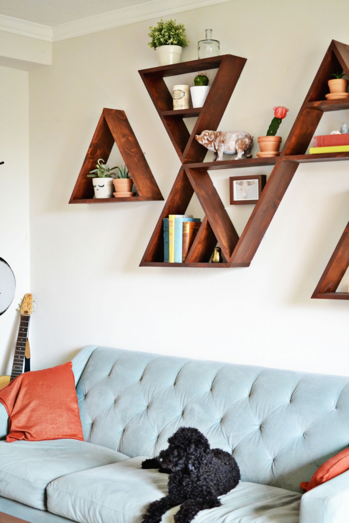 ράφι τοίχου οικοδομήσουμε το δικό σας έπιπλα DIY σαλόνι σαλόνι