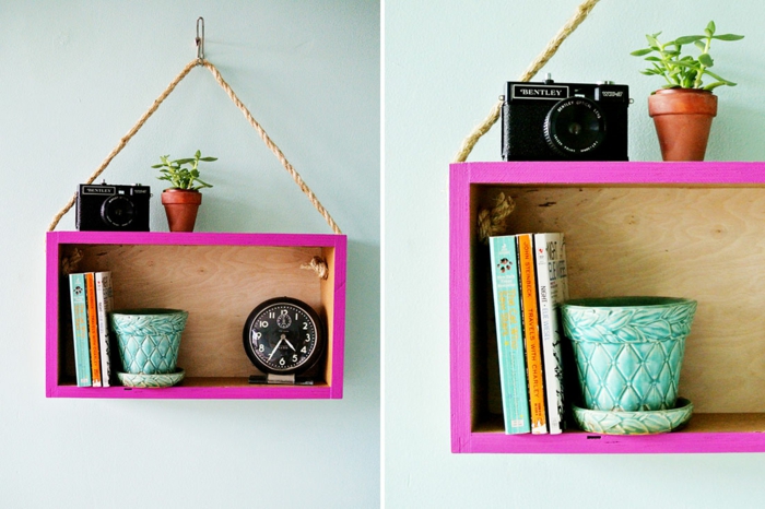стена рафт изграждане себе си лилаво оцветени направи DIY мебели