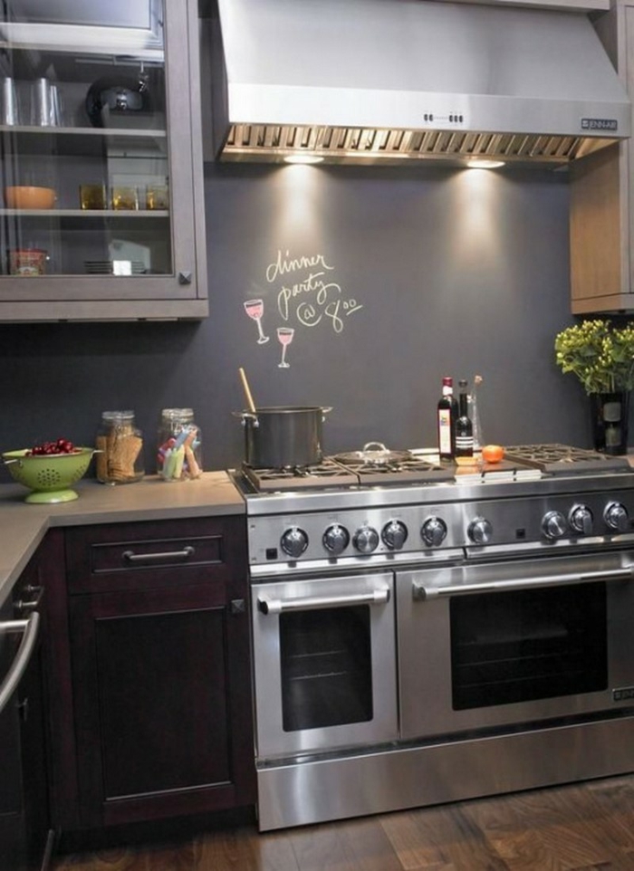 黑板厨房美丽的口音墙金属表面植物