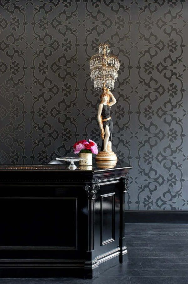 sieninis gobelenas baroko modelis gražus stalo lempa