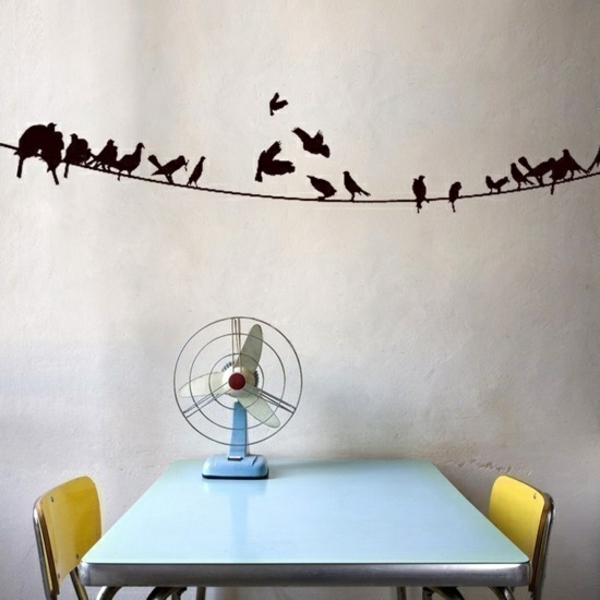 стена татуировка трапезария стена дизайн стена стикери птици