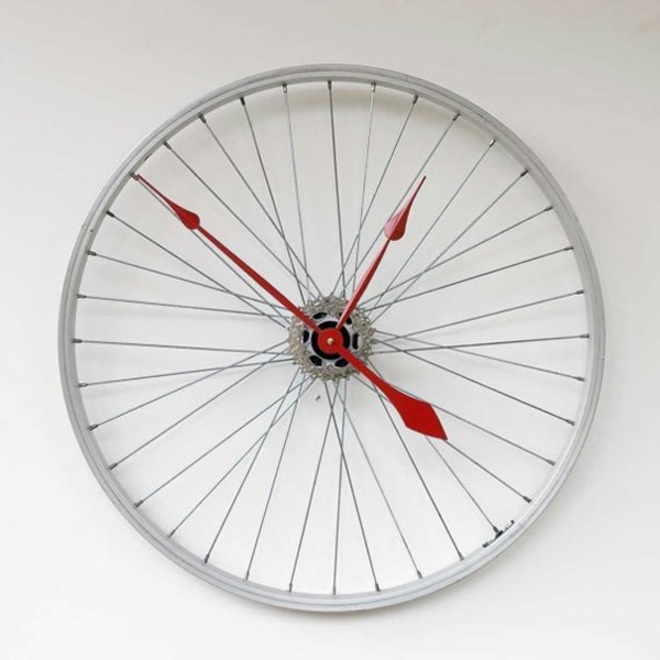 стенни часовник дизайн колело колело червени часовник ръце