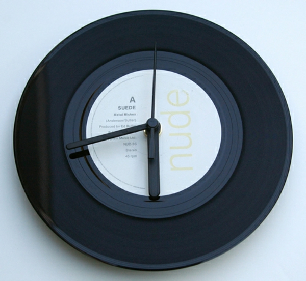 стена часовник дизайн черен винил запис