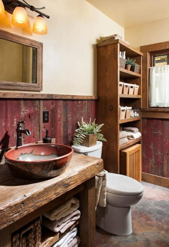 ντουζιέρα έπιπλα μπάνιου ρουστίκ μπάνιο χώρα στυλ ξύλινο ράφι