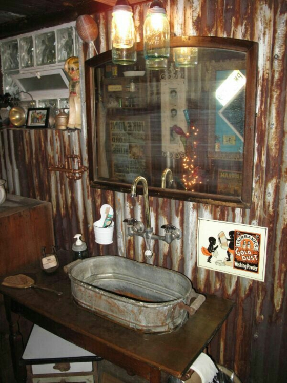 νιπτήρα κρέμονται λαμπτήρες ρουστίκ έπιπλα μπάνιου ξύλο διακόσμηση μπάνιο χώρα στυλ