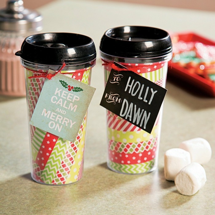 Idées de ruban de washi tasse réutilisable tasse de café décorer vous-même