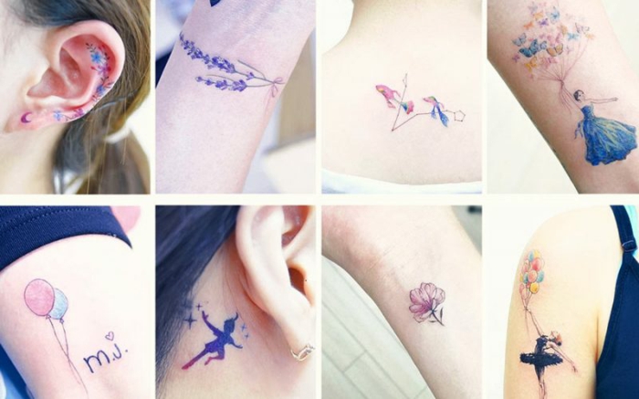 τατουάζ ακουαρέλα μικρές τατουάζ γυναικών