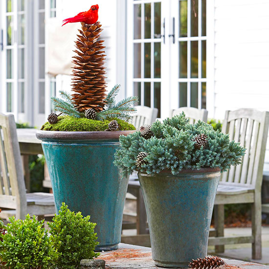 julepynt pinecone eviggrønne fugl dekorasjon