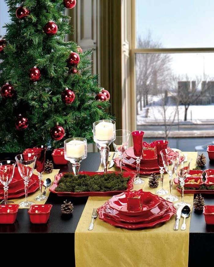 Julbord dekorasjon ideer red redskaper