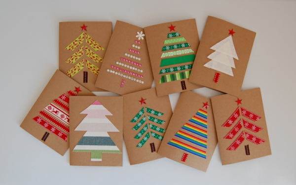 kerst crafting kerstkaarten ambachten spar gekleurd papier