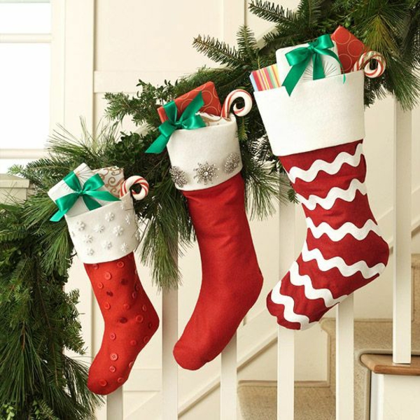 חג המולד מלאכת יד ניקולאוס נעליים לתפור אדום רעיונות מלאכה לחג המולד