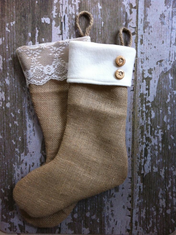 Crăciun craft cizme nicholas cusut rustic dantelă de cânepă