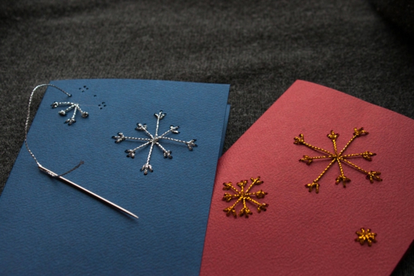 weihnachtsbastelideen kerstkaarten ambacht sneeuwvlok gekleurd papier