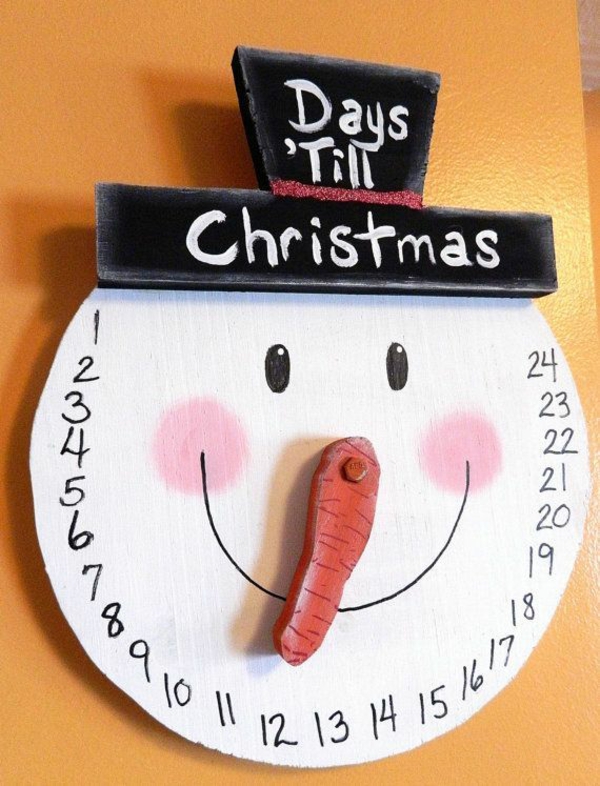 圣诞节装饰木头圣诞节工艺雪人出现日历
