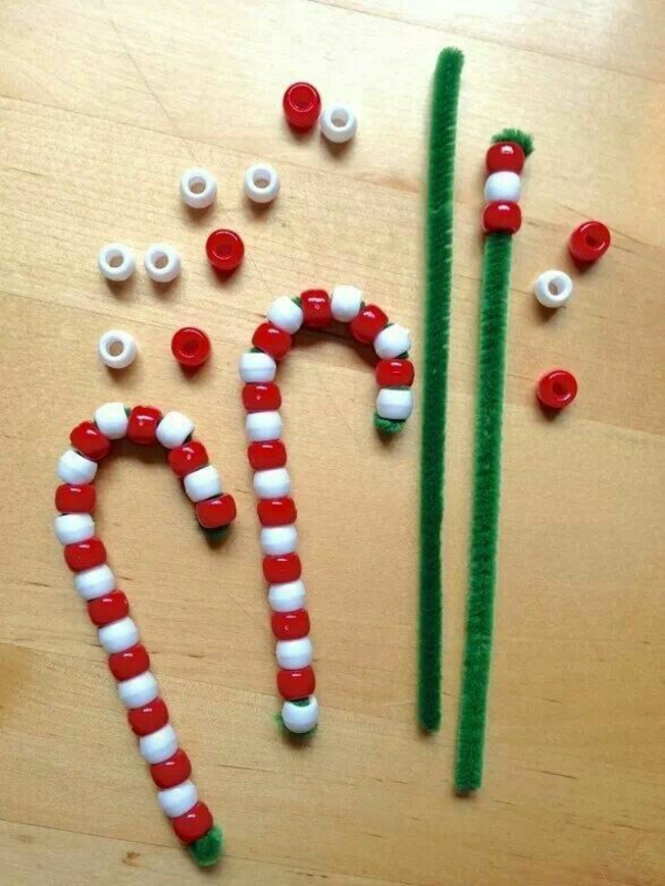 Jul håndværk med børn dekorative perler håndværk ideer til jul