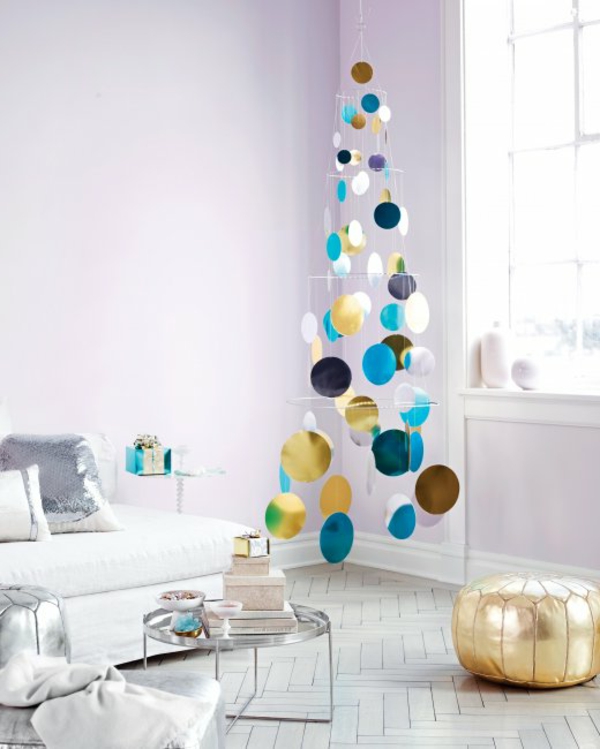 christmas tree make wind chimes with round tiles