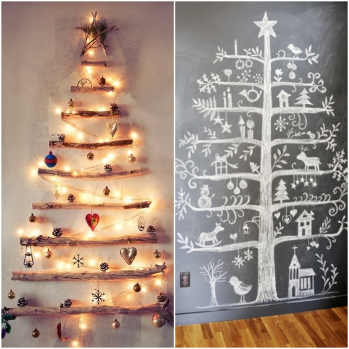圣诞树通过墙壁贴纸绘画人为地人为圣诞节树测试