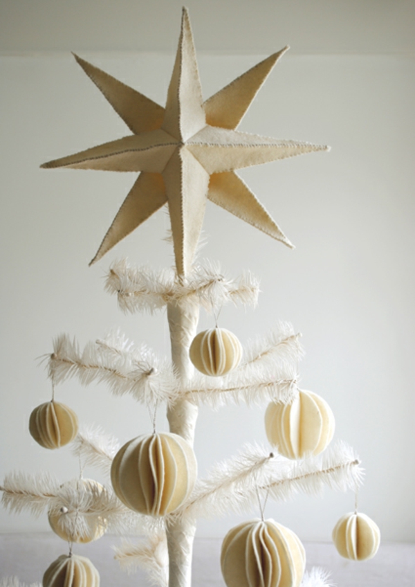 圣诞树感觉织物肮脏的白色球使自己