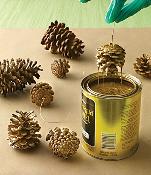 christmas tree koristeet pine cones väri veneet ideoita