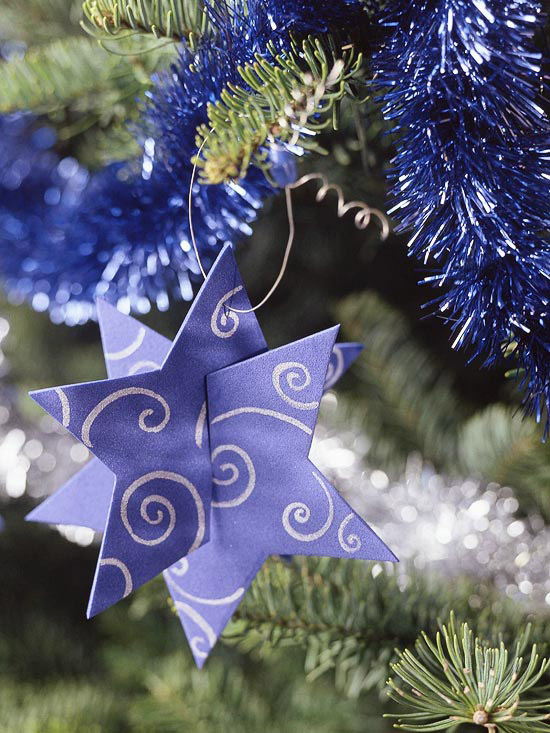 Christmas decoration make two parts star in purple