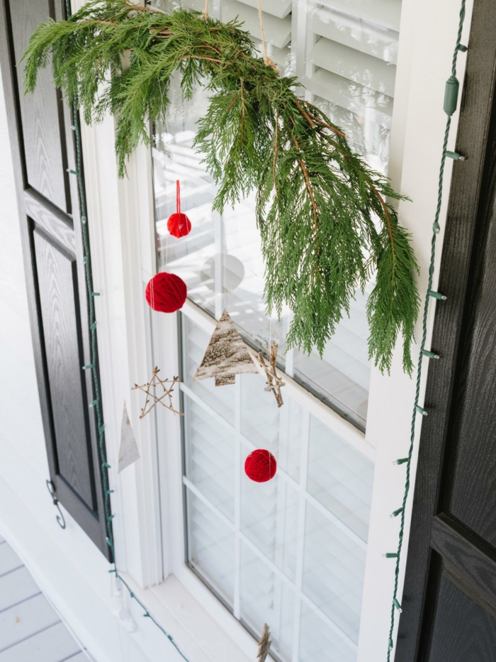 χριστουγεννιάτικο παράθυρο διακόσμηση κομψό κρέμονται διακόσμηση δημιουργικές ιδέες διακόσμησης