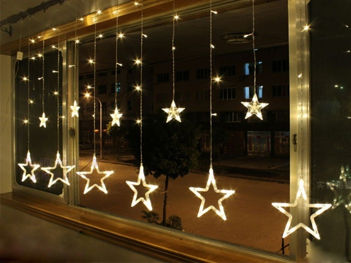 Jul dekorasjon vinduet skinner stjerne vindu dekorasjon