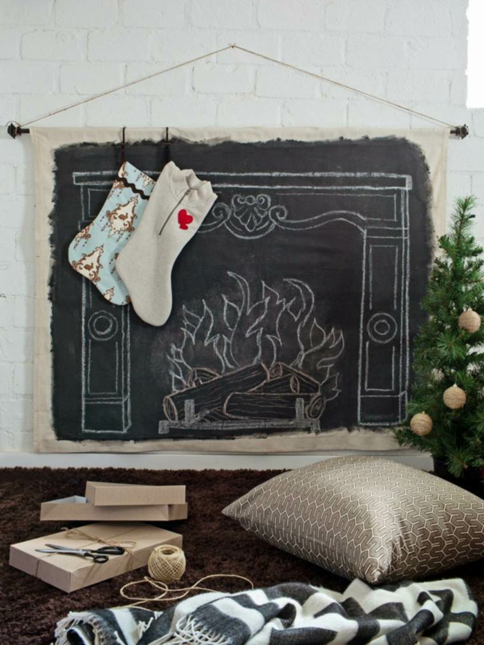 زينة عيد الميلاد أفكار DIY شجرة عيد الميلاد الموقد الطلاء عيد الميلاد الجوارب وسادة حزمة الهدايا