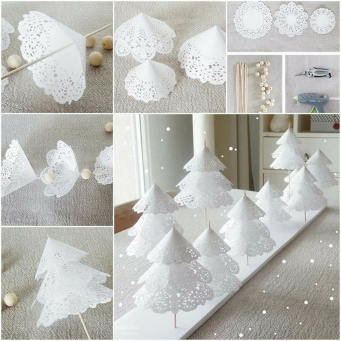 idei de decoratiuni de Craciun diy Crăciun copac hârtie crafting servetele