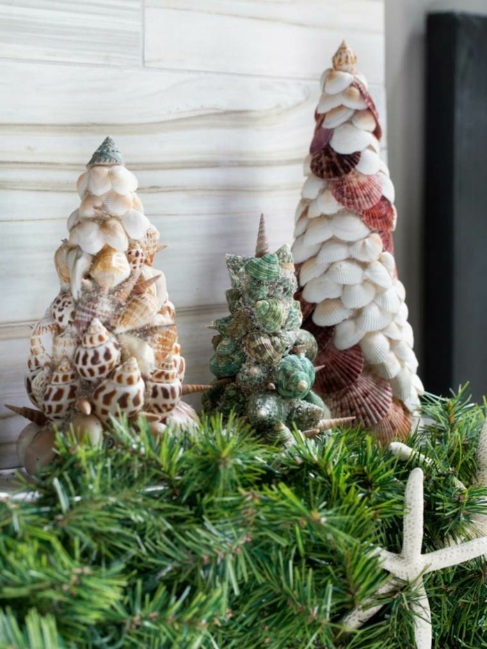 Χριστουγεννιάτικη διακόσμηση ιδέες diy Χριστουγεννιάτικο δέντρο κάνουν τα μουστάκια θάλασσα βρίσκει κλαδιά έλατα