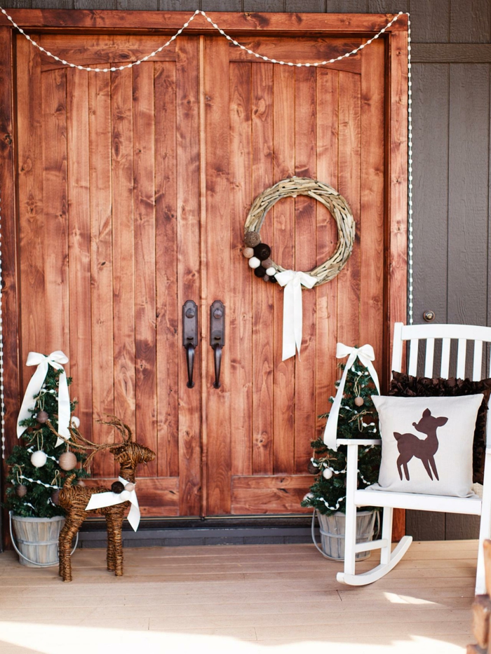vánoční dekorace nápady rustikální skandinávský houpací křeslo dekokette