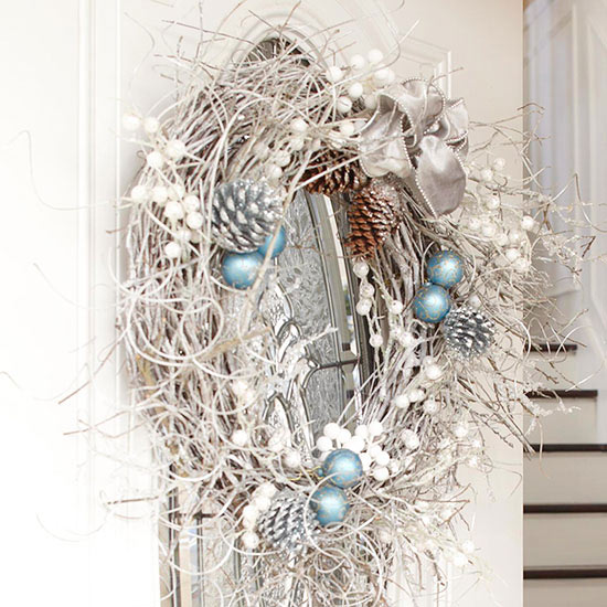 decoratie ideeën kerst winter ornament zilveren krans