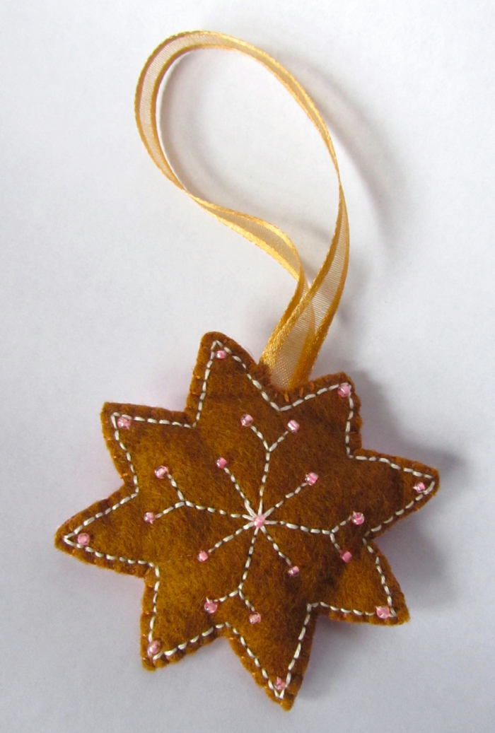 Christmas decoration sewing brown hanging snowflake