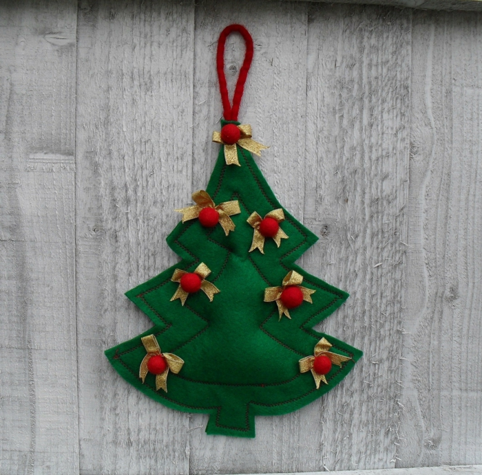 Vánoční výzdoba šití zelené vánoční strom zdobené vánoční strom dekorace