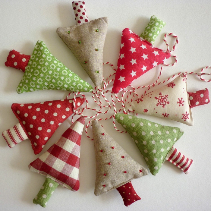 Christmas decoration - sewing cute fir trees - different patterns