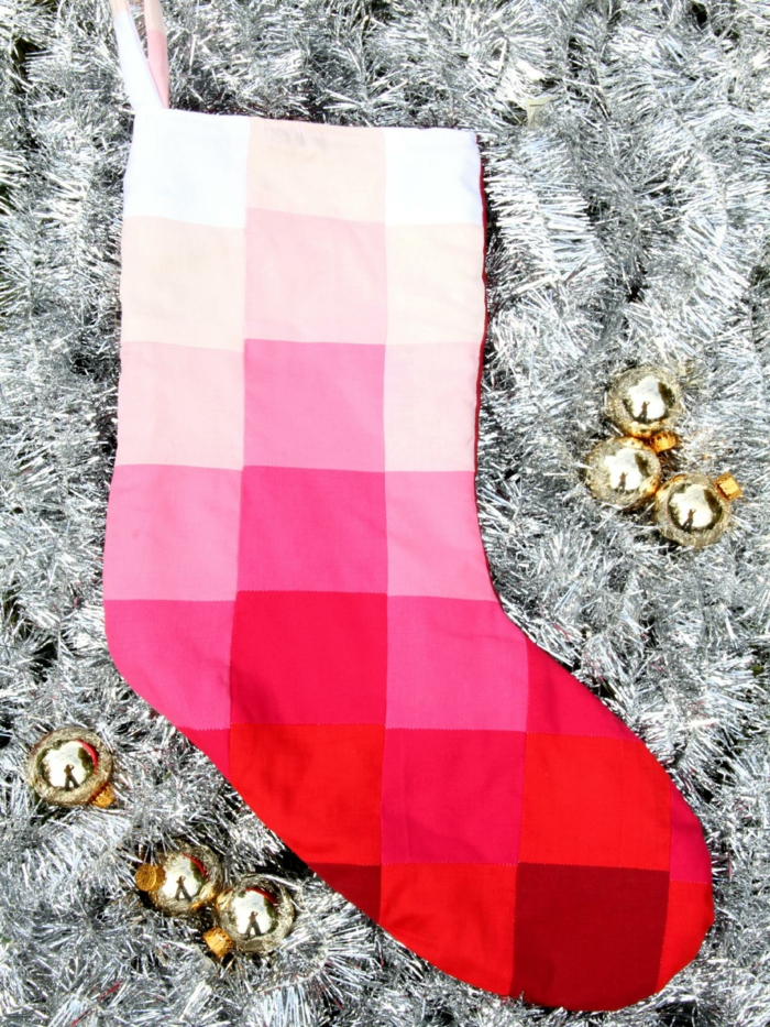 christmas decoration sewing christmas stockings ombre design